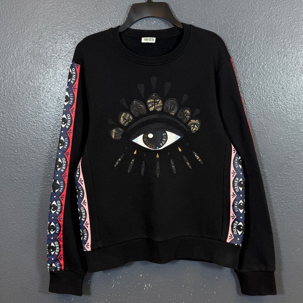 Kenzo M women’s black crew neck sweatshirt Eye icon big logo